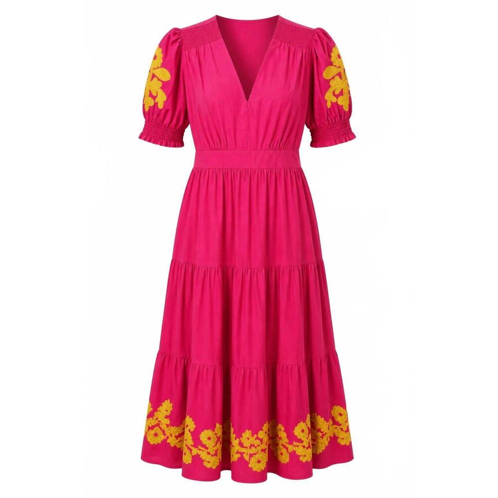 NEW IVY JANE women's bolden border dress in pink